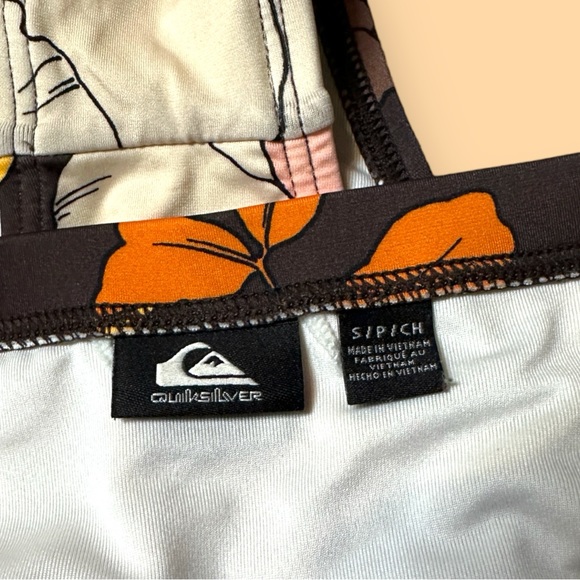 🎉HP🎉 EUC Quicksilver Retro Floral Rash Guard and Bikini Bottom Set. Size Small - Picture 9 of 14